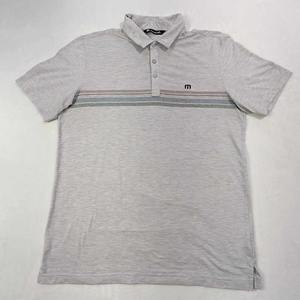 TravisMathew Men's Gray Performance Golf Polo‎ | Stretch Activewear Large